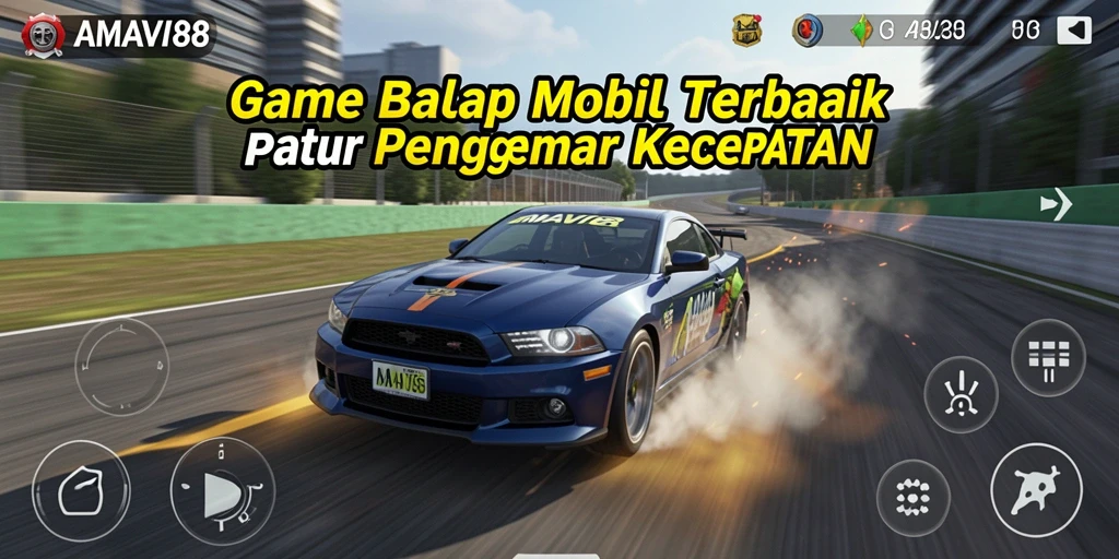 Screenshot gameplay dari AMAVI88 yang menunjukkan aksi balap yang mendebarkan.