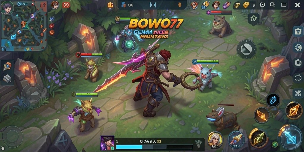 Tampilan screenshot BOWO77 yang menampilkan aksi seru gameplay MOBA.