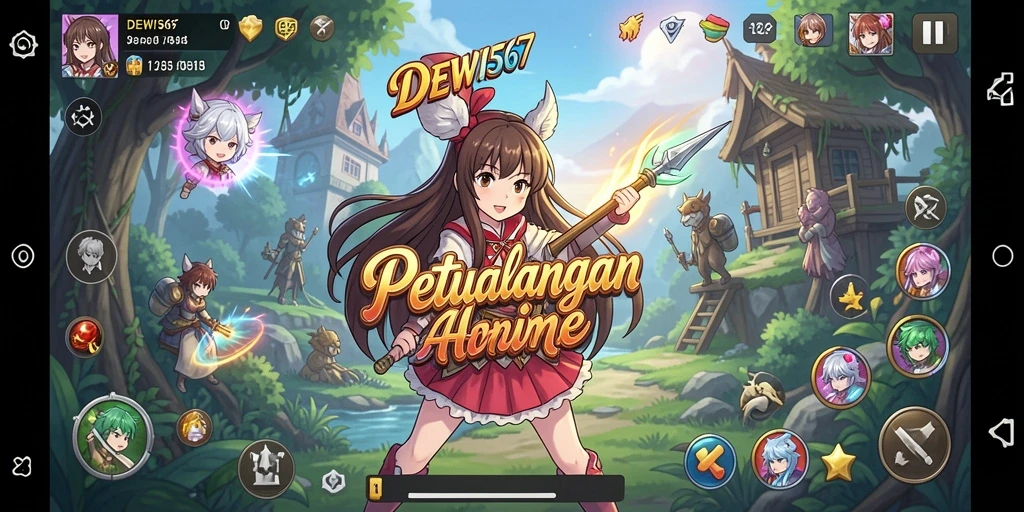 Tampilan gameplay DEWI567 yang penuh warna dan dinamis.