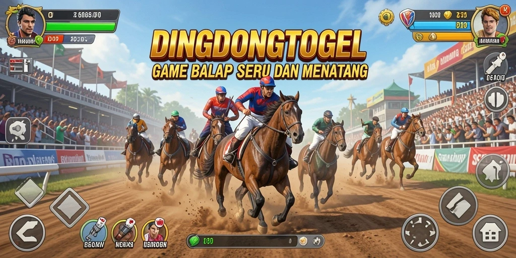 Gameplay DINGDONGTOGEL menampilkan balapan seru dengan kendaraan yang berbeda.