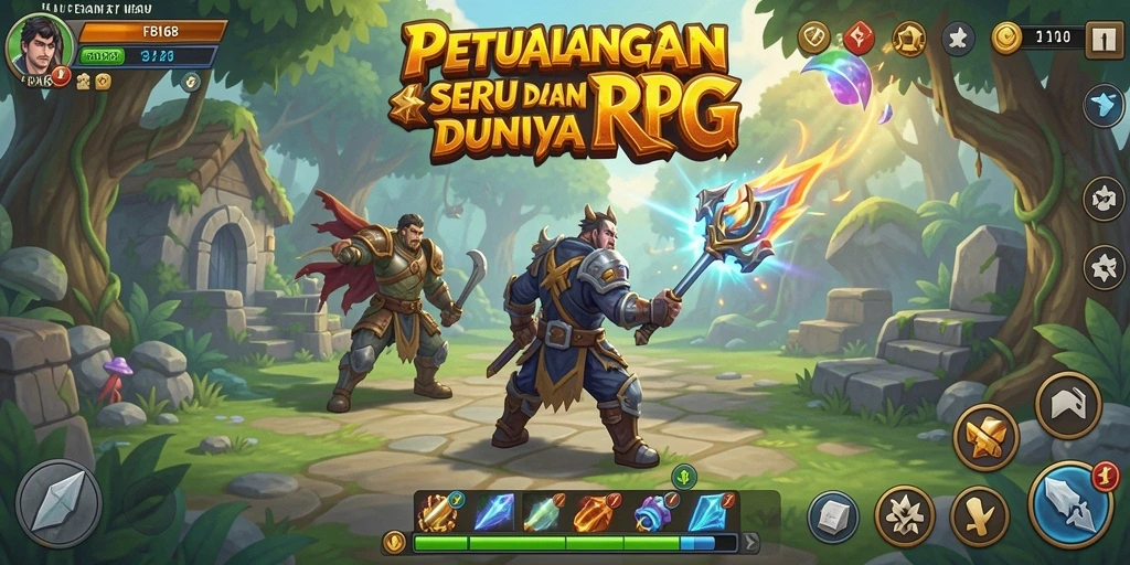 Screenshot utama FB168 menampilkan aksi epik dalam petualangan RPG.