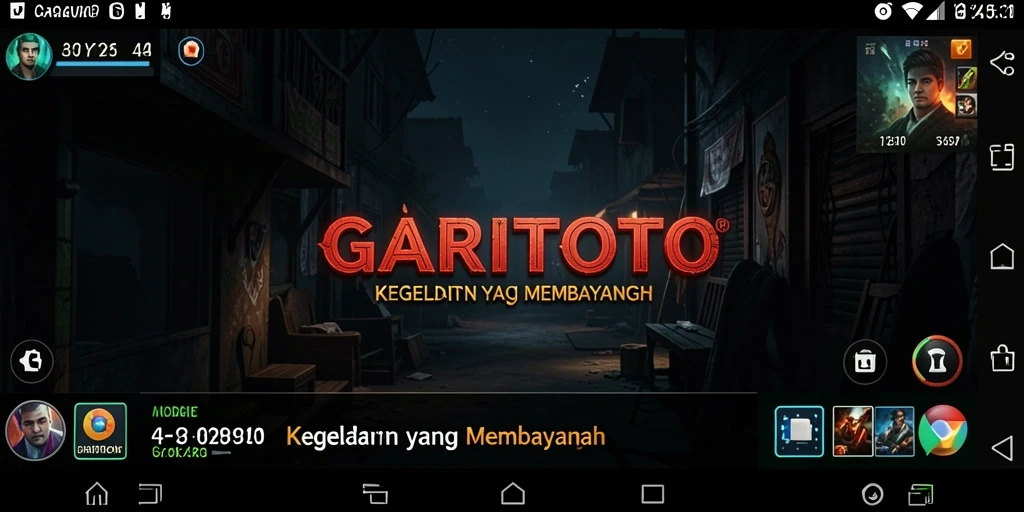 Screenshot menampilkan suasana menyeramkan dalam permainan GARITOTO.