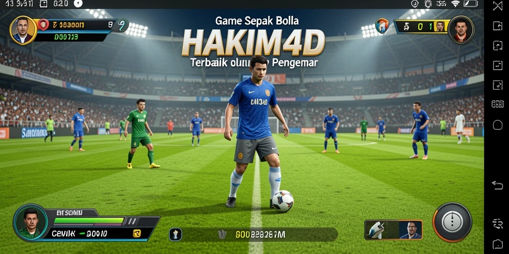 Tampilan menarik HAKIM4D saat gameplay sepak bola.