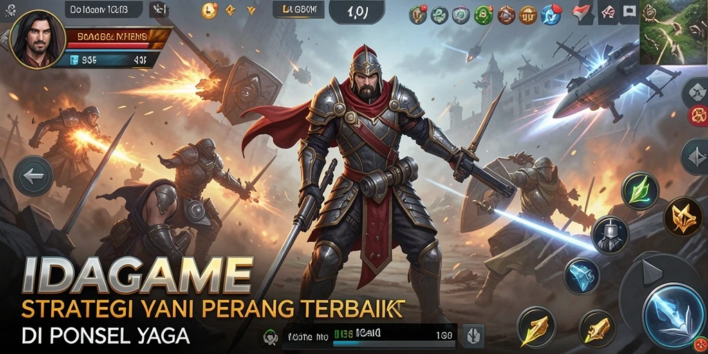 Tangkapan layar gameplay <strong>IDAGAME</strong> yang menunjukkan pertempuran strategis yang intens.