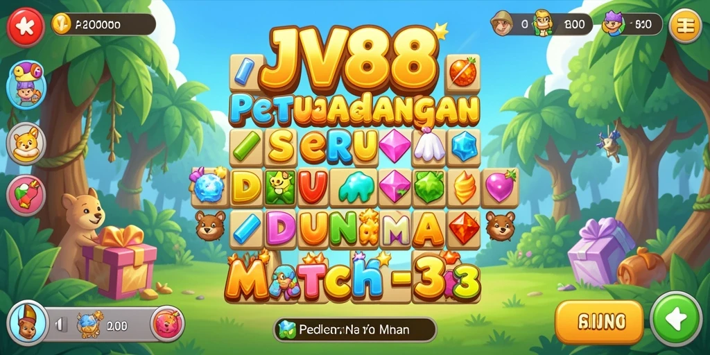 Tampilan gameplay <strong>JV88</strong> dengan aksi mencocokkan item yang seru.