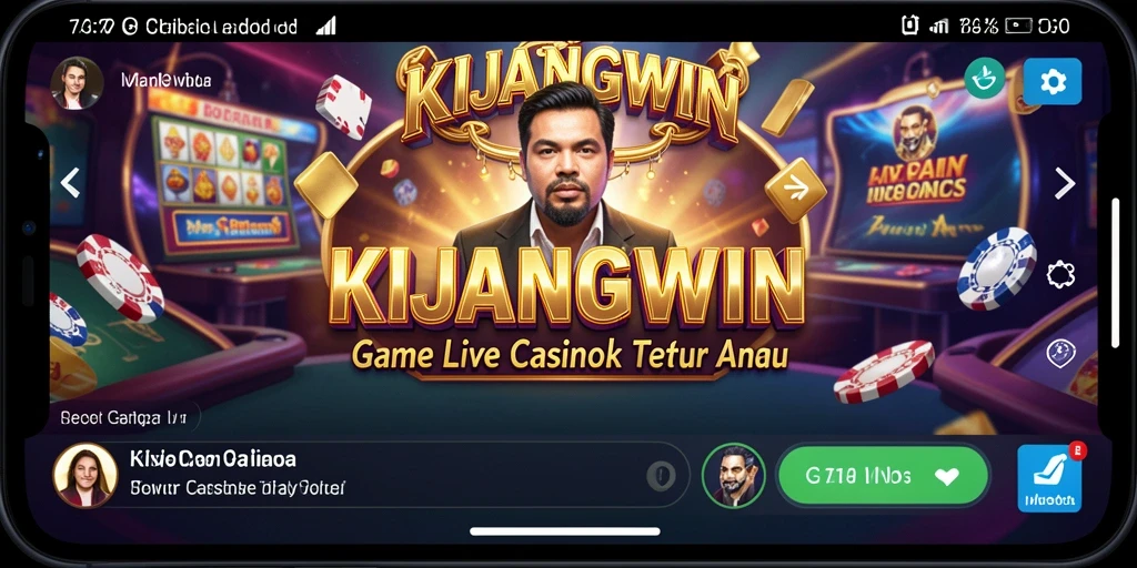 Tangkapan layar KIJANGWIN menampilkan dealer profesional dalam gameplay Live Casino yang mendebarkan.