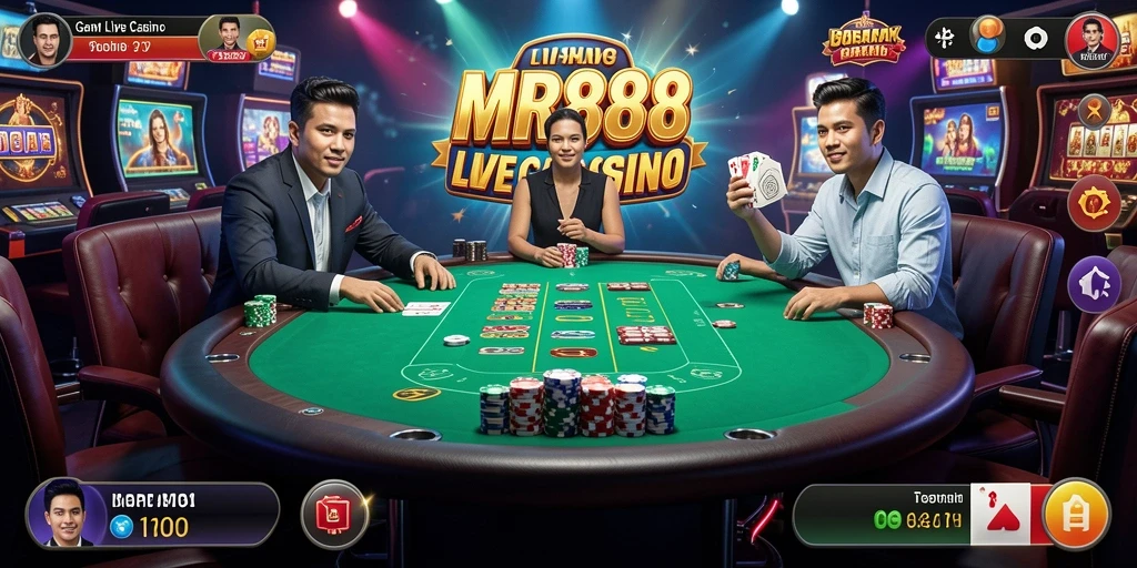 Screenshot gameplay Live Casino MR888 yang menampilkan suasana permainan.