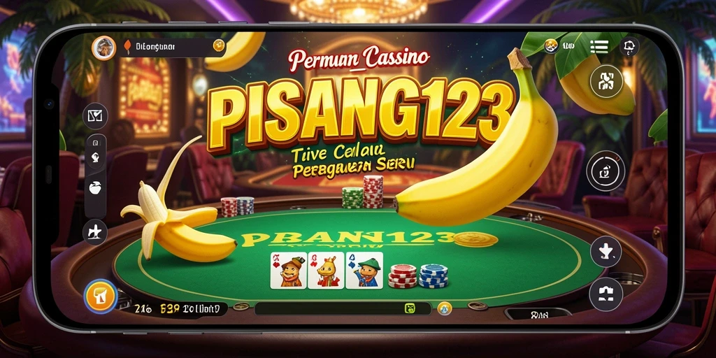 Tampilan gameplay menarik PISANG123 dengan dealer live casino yang profesional.