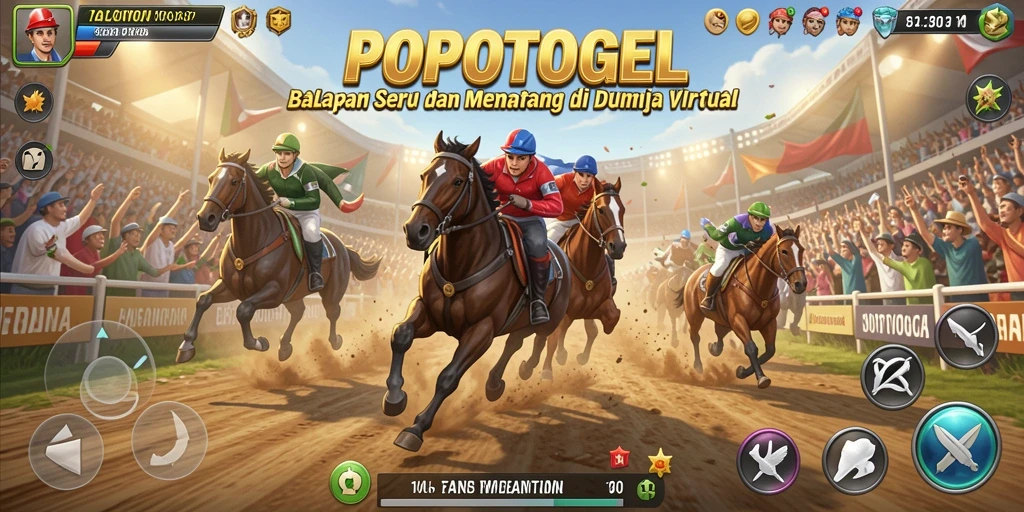 Gameplay seru balapan dalam POPOTOGEL dengan grafis menakjubkan.