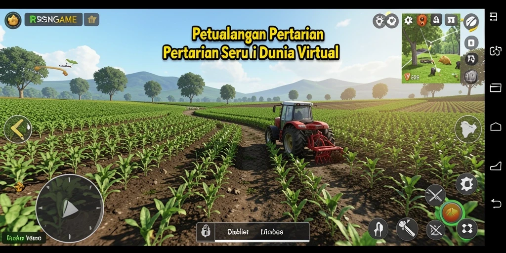 Tampilan gameplay RSNGAME dengan aktivitas bertani yang seru.